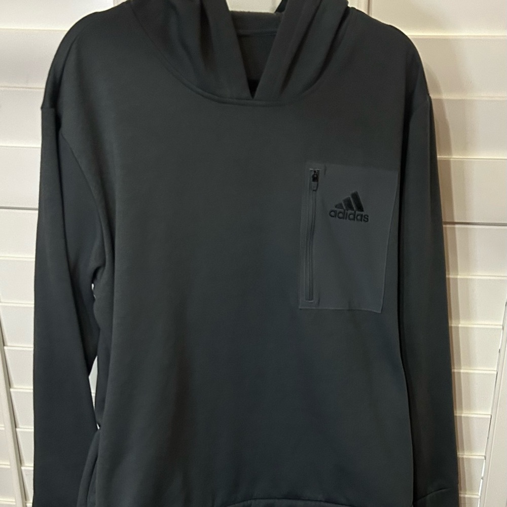 Adidas Men's Dark Gray Hoodie Sweater Large
